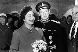 Queen Elizabeth II with Sir James Steel at the the Gateshead Metro. 6th November 1981 Queen Elizabeth II with Sir James Steel at the the Gateshead Metro. 6th November 1981