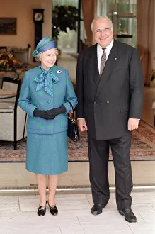Queen Elizabeth II during her state visit to Germany. Pictured with Chancellor Helmut Queen Elizabeth II during her state visit to Germany. Pictured with Chancellor Helmut