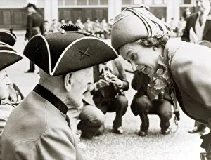 Queen Elizabeth II talking to 93-year-old Bill Avery Chelsea Pensioners on Parade Queen Elizabeth II talking to 93-year-old Bill Avery Chelsea Pensioners on Parade