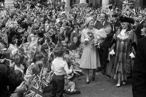 Queen Elizabeth II during her visit to Birmingham, West Midlands for her Silver Jubilee Queen Elizabeth II during her visit to Birmingham, West Midlands for her Silver Jubilee