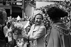 Queen Elizabeth II visiting Birmingham during her Silver Jubilee tour. West Midlands Queen Elizabeth II visiting Birmingham during her Silver Jubilee tour. West Midlands