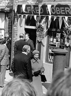 Queen Elizabeth II visits the new set of Coronation Street, Manchester Queen Elizabeth II visits the new set of Coronation Street, Manchester