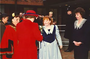 Queen Elizabeth II visits the North East - is presented a posy from Claire Kelly at Queen Elizabeth II visits the North East - is presented a posy from Claire Kelly at