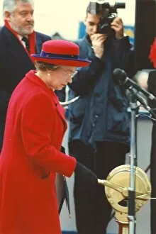 Images Dated 1st December 1990: Queen Elizabeth II visits the North East - at Swan Hunter Shipyard to launch the James