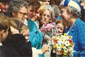 Images Dated 26th June 1993: Queen Elizabeth II visits the town of Bedlington in Northumberland meeting the cheering