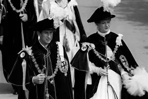 Queen Margrethe of Denmark and Prince Charles during the Royal Garter ceremony MSI Queen Margrethe of Denmark and Prince Charles during the Royal Garter ceremony MSI