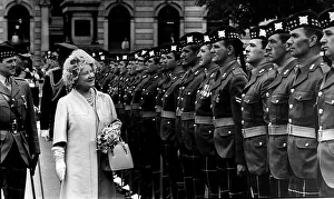 Queen Mother at her guard of honour with 52nd Lowland Volunteers at Glasgow City Chambers Queen Mother at her guard of honour with 52nd Lowland Volunteers at Glasgow City Chambers