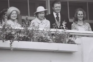 The Queen Mother June 1980 And the Queen with some guest on the balcony at Royal The Queen Mother June 1980 And the Queen with some guest on the balcony at Royal