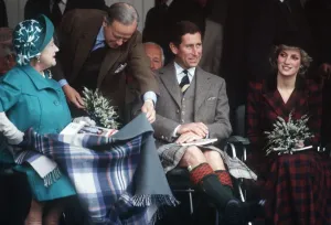 The Queen Mother, Prince Charles and Princess Diana at the annual the Braemar Highland The Queen Mother, Prince Charles and Princess Diana at the annual the Braemar Highland