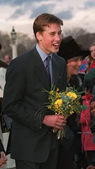 Queens Golden Wedding celebrations November 1997 Prince William holds bunch yellow Queens Golden Wedding celebrations November 1997 Prince William holds bunch yellow