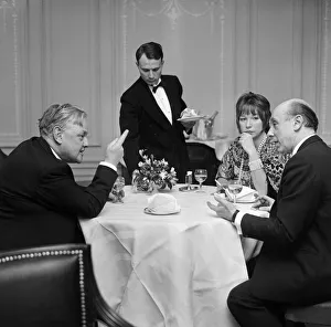 Quintin Hogg MP in conversation with film star Shirley MacLaine at the Savoy Hotel Quintin Hogg MP in conversation with film star Shirley MacLaine at the Savoy Hotel