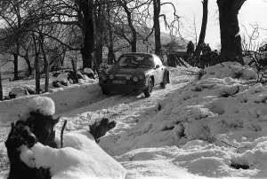 RAC Rally November 1970 a Porshe 911 tackles the course RAC Rally November 1970 a Porshe 911 tackles the course