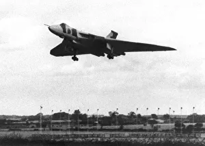 A RAF Avro Vulcan V-bomber makes an emergency landing at Newcastle Airport A RAF Avro Vulcan V-bomber makes an emergency landing at Newcastle Airport