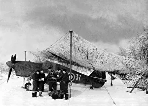 An RAF Hurricane in a snow-covered field in Russia during WW2 1942 An RAF Hurricane in a snow-covered field in Russia during WW2 1942