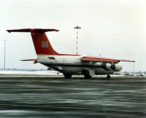 The RAF Queen's Flight BAe 146-C1 (ZE701) aircraft leaves Newcastle Airport taking The RAF Queen's Flight BAe 146-C1 (ZE701) aircraft leaves Newcastle Airport taking