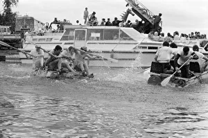Raft Races on the River Thames, London, June 1985 Raft Races on the River Thames, London, June 1985