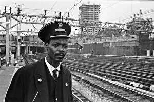 British Railways Collection: Railway guard seen here at Euston Station. 15th August 1966