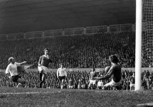 Ralph Coats scores for Spurs against Manchester United. March 1974 P008129 Ralph Coats scores for Spurs against Manchester United. March 1974 P008129