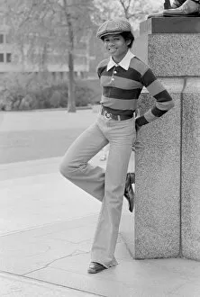 Images Dated 19th May 1977: Randy Jackson of the Jackson Five pop group poses in Hyde Park