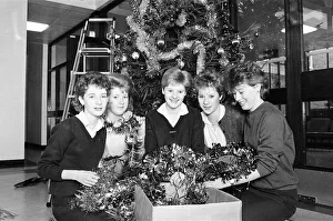 Rawthorpe High School pupils decorating the Christmas Tree in the entrance to St Luke' Rawthorpe High School pupils decorating the Christmas Tree in the entrance to St Luke'