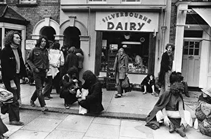 Reading pop festival goers seen here stopping off at the Silverbourne Dairy Reading pop festival goers seen here stopping off at the Silverbourne Dairy
