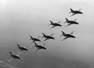 Red Arrows RAF display team seen here in tthe Apollo formatiom Red Arrows RAF display team seen here in tthe Apollo formatiom