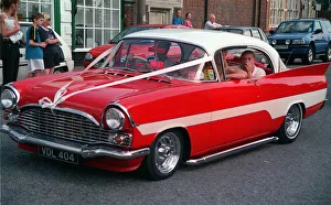 Red Custom Car Vauhall Cresta with White stripe on side Red Custom Car Vauhall Cresta with White stripe on side