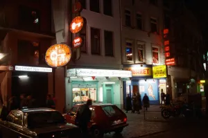 Red light district in Hamburg, West Germany, also known as The Reeperbahn Red light district in Hamburg, West Germany, also known as The Reeperbahn