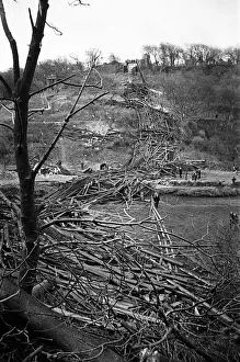 The remains of Half Penny Bridge, Saltburn, North Yorkshire, after being blown up The remains of Half Penny Bridge, Saltburn, North Yorkshire, after being blown up