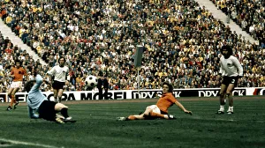 Rep of Holland tries a shot at goal during the 1974 World Cup Final Rep of Holland tries a shot at goal during the 1974 World Cup Final
