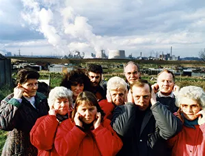 Residents of Lazanby cover their ears as the noise from the Enron site becomes unbearable Residents of Lazanby cover their ears as the noise from the Enron site becomes unbearable