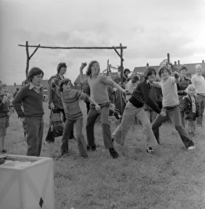The residents of the West End of Newcastle playing old English games at the Denton Burn The residents of the West End of Newcastle playing old English games at the Denton Burn