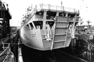 The RFA Sir Tristram in the dry dock at Tyne Shiprepair, Wallsend, for annual refit work The RFA Sir Tristram in the dry dock at Tyne Shiprepair, Wallsend, for annual refit work