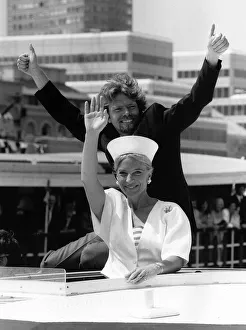 Richard Branson tycoon with Princess Michael of Kent on his boat Virgin Atlantic Richard Branson tycoon with Princess Michael of Kent on his boat Virgin Atlantic