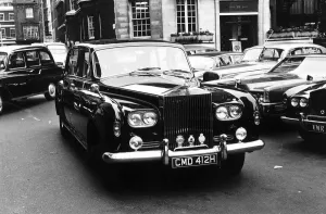 Richard Burton at the wheel of his Rolls Royce in 1970 a present from wife Richard Burton at the wheel of his Rolls Royce in 1970 a present from wife