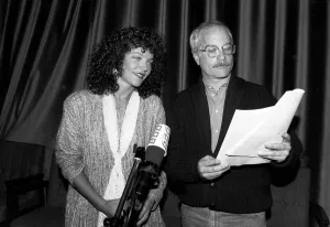 Richard Dreyfuss Actor with Annie Irving At the BBC doing a radio programme Richard Dreyfuss Actor with Annie Irving At the BBC doing a radio programme