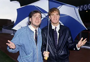 Richard Gough & Ally McCoist under umbrella October 1987 Richard Gough & Ally McCoist under umbrella October 1987
