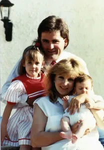 Richard Keays TV Presenter with his family at home in Datchett Berks Richard Keays TV Presenter with his family at home in Datchett Berks