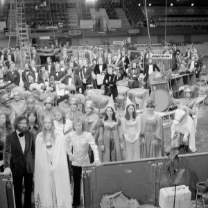 Rick Wakeman and the cast of King Arthur and the Knights of the Round table on ice at Rick Wakeman and the cast of King Arthur and the Knights of the Round table on ice at