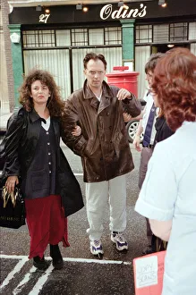 Rik Mayall and wife Barbara visiting hospital. 20th April 1998 Rik Mayall and wife Barbara visiting hospital. 20th April 1998