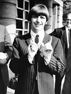 Ringo Starr Drummer wih The Beatles outside Queen Charlotte' Ringo Starr Drummer wih The Beatles outside Queen Charlotte'