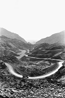 The road connecting Pakistan with Afghanistan through the Khyber Pass . April 1977 The road connecting Pakistan with Afghanistan through the Khyber Pass . April 1977