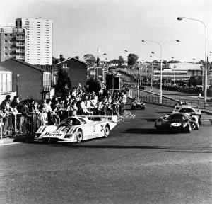 Road racing through the streets of the city of Birmingham. January 1985 P005812 Road racing through the streets of the city of Birmingham. January 1985 P005812