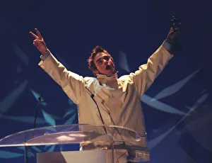 Robbie Williams formerly of Take That presenting an award at the Brit Awards 1996 Robbie Williams formerly of Take That presenting an award at the Brit Awards 1996