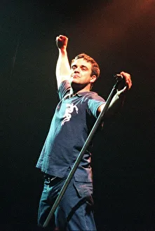 Robbie Williams singer on stage in Glasgow Robbie Williams singer on stage in Glasgow