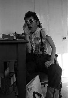 Rock Star Ian Dury poses during an exclusive interview for the Daily Mirror in his Rock Star Ian Dury poses during an exclusive interview for the Daily Mirror in his
