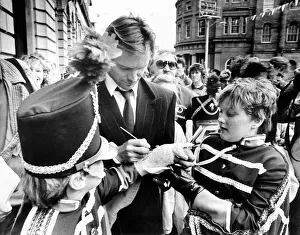 Rock star turned film star Sting was beseiged by autograph hunters when he returned to Rock star turned film star Sting was beseiged by autograph hunters when he returned to