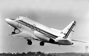 The Rockwell Sabreliner jet aircraft taking off during the 1978 Farnborough Airshow The Rockwell Sabreliner jet aircraft taking off during the 1978 Farnborough Airshow