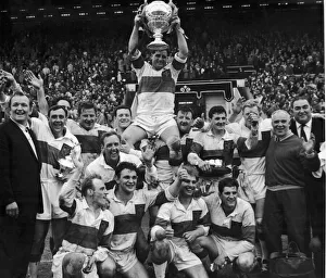 Rocky Turner the Wakefield Trinity captain is chaired with the trophy after his team won Rocky Turner the Wakefield Trinity captain is chaired with the trophy after his team won