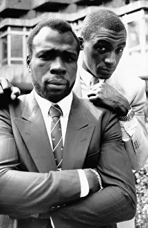 Rod Douglas with his next match Herol Graham behind Rod Douglas with his next match Herol Graham behind